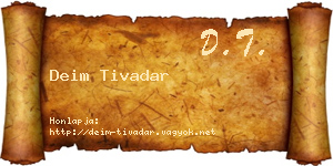 Deim Tivadar névjegykártya